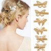 CASOLVX 6PCS Hair Clips, Wedding Butterfly Hair Clips, Elegant Gold Butterfly Clip, Golden Butterfly Headdress, Bridal Hair Pins, Hair Accessories for Women