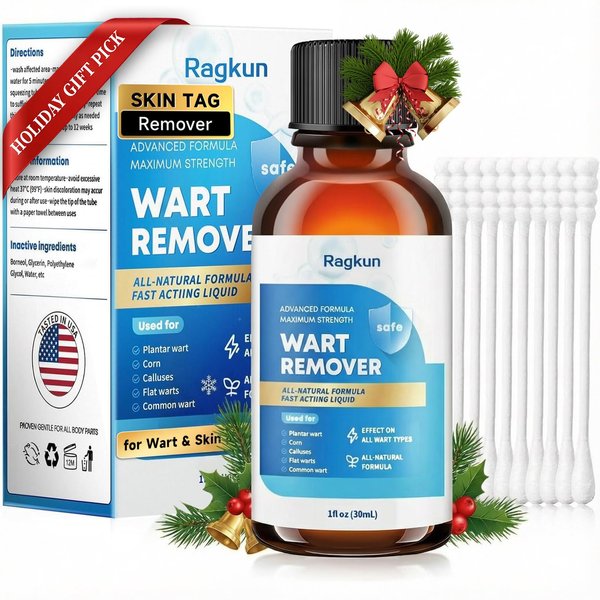 Ragkun Fast-Acting Skin Tag Remover Wart Remover with Salicylic Acid, Wart Removal for Women Men, Wart Freeze Off for Plantar Wart,Flat,Common, Corn,H Wart, Callus 30ML