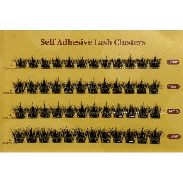 Pre Bond Lash Clusters, Self-Adhesive, Glue Free, No Irritation, 12-16mm (11-04)