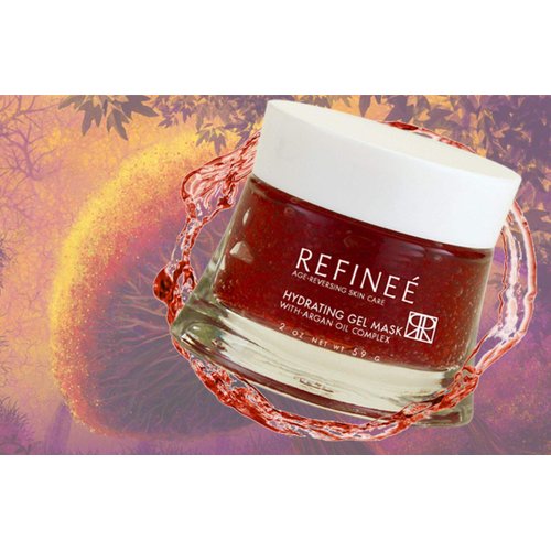 Refinee Hydrating & Repairing Gel Face Mask with Argan Oil for Dry & Damaged Skin 2oz