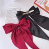 3 Pcs Silky Satin Hair Bows,Red White Black Hair Clips for Women Ponytail Holder Accessories
