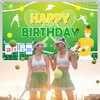 Avezano Tennis Happy Birthday Backdrop Banner Tennis Ball Happy Birthday Party Decorations for Teens Kids Sports Theme Tennis Lovers Birthday Party Supplies 70.8 x 43.3 Inch