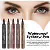 Eyebrow Pencil 4 Tip Microblading Eyebrow Pen, Waterproof Eyebrow Pencil, Smudge-Proof Brow Pencil, Long-lasting Natural Eye Brow Pencils for Women, Last All-Day (Reddish Brown)