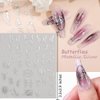 9 Sheets Metallic Silver Nail Art Stickers 3D Gold Silver Irregular French Stripe Line Nail Decals Self-Adhesive Marble Nail Art Stickers for Women Girls Nail DIY Decoration Nail Accessories