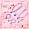 Henoyso 6 Set Princess Jewelry Dress Up Jewelry Princess Pretend Toy Jewelry Set with Necklace Bracelet Rings Earrings Princess Costume Jewelry Beaded Toy Necklace for Party Favors Costume (Colorful)