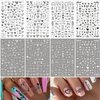 8 Sheets 3D Heart Nail Art Stickers Hearts Nail Decals Self-Adhesive Black White Heart Love Nail Stickers for Women Girls Kids Acrylic Nails Heart Nail Decor DIY Valentines Nail Decorations