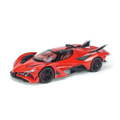 Toy Cars Apo Project EVO Model 1:32 Metal Diecast Car Toys with Light and Sound Pull Back Car for 3 4 5 6 7 Year Old Boys (Red)