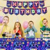 LXlucktim Video Game Party Supplies - 163Pcs Gamer Gaming Game On Party Tableware Set Decoration For Boys Birthday Party - Table Cover, Plates, Cups, Napkins, Utensils, Serves 20 Guests