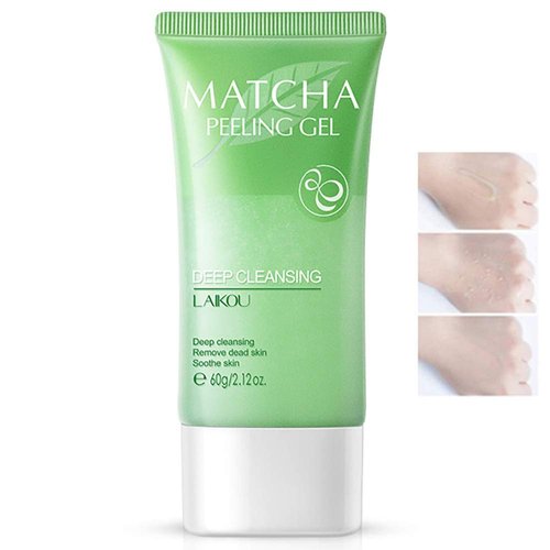 MIESCHER Matcha Facial Scrub Exfoliator Gel, Natural Exfoliating Cleanser, Moisturizing Body Face Scrub Deep Clean for Dry Skin, Blackheads, Acne Face Peeling Gel - Great Gifts For Women & Men