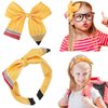 Aprince Back To School Headband Hair Clips Hair Bows for Girls School Teacher Headband Pencil headband for Women School Hair Accessories for Girls First Day of School Outfits 2Pcs