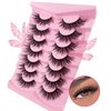 Cat-Eye Lashes Flu-ffy 22mm Manga Lashes Wispy Fairy Eyelashes, Curly Volume Spiky Lashes Faux Mink False Eyelashes that look like extensions Lashes Natural Look 7 Pairs Pack(ZD72)
