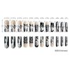 IMSOHOT Long Press on Nails Square French Fake Nails Glue on Nails Y2K Black Cartoon Graffiti False Nails Glossy Ballerina Full Cover Acrylic Nails 24pcs