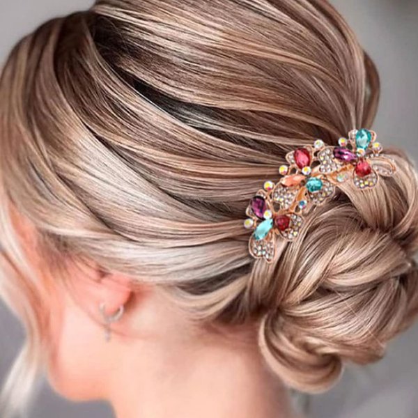 Bohend Rhinestone Hair Comb Crystal Hairpieces Bridal Hair Accessories for Women and Girls (B-Multicolour)