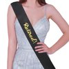 CAVETEE Retirement Gifts for Women, Gold Retired Crown and Sash Black Officially Retired Sash and Tiara Retirement Party Decorations
