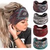 STGDAK Headbands Stylish Hair Bands African Head Band Soft Turban Elastic Head Wrap Sports Hairband Breathable Sweatbands Portable Hair Accessories for Women Workout 4 Pack