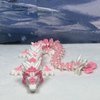 3D Printed Orchid Dragon, 12" Articulated White and Pink Orchid Dragon, Home Decor, Executive Desk Toys,Fidget Toys for Autism/ADHD D039-DR