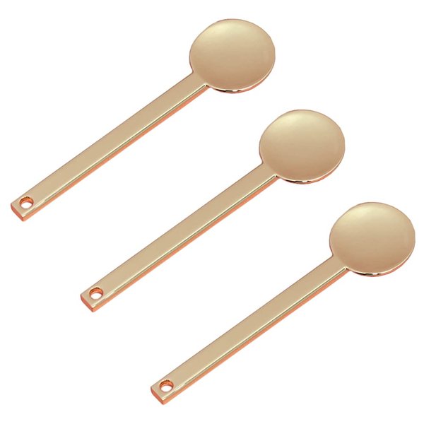 3Pcs Round Metal Cosmetic Spoon Spatulas Makeup Spatula Eye Cream Spoon Beauty Scoop Mini Spoon Makeup Beauty Spoons Mini Cosmetic Skincare Spatula for Home Salon, Golden