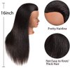 Morris Mannequin Head 100% Real Hair Training Head Manikin Head Cosmetology Doll Head for Hairdresser Practice HairStyling Braiding with Clamp Stand (16 Inch)