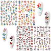 Cartoon Nail Art Stickers 3D Self-Adhesive Nail Decals Cute Cartoon Nail Stickers Nail Art Supplies Kawaii Designer Nail Stickers for Women Kids Girls Nails Art Decorations (4 Sheets)