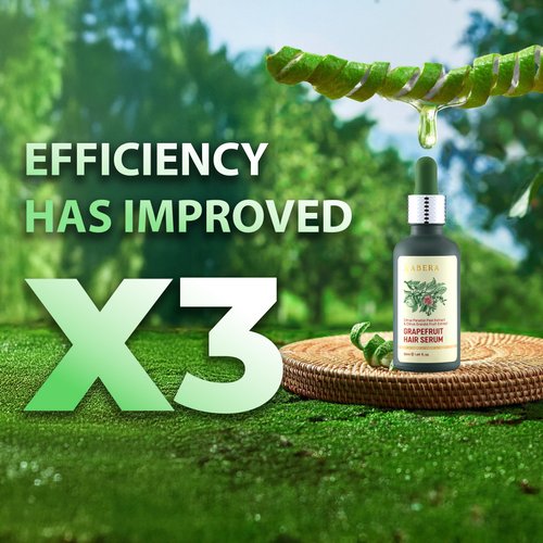 New ABERA Hair Growth Serum and Shampoo With Grapefruit Essence, for Hair Loss & Thinning Hair, Hair Regrowth Treatment for Scalp Hair Loss, Natural Anti-Hair Loss Treatment (1 Serum + 1 Shampoo)
