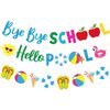 Goodbye School Hello Pool Banner, Bye Bye School Hello Pool Party Decorations, End of School Party Decorations, Last Day of School Party Decorations, Summer Vacation Decorations Garland, Pre-assembled