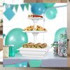3-Tier Cupcake Stand - Square Display Stand for Birthday, Tea Party, Wedding, or Baby Showers - Dessert Table Display Set by Chef Buddy (White)