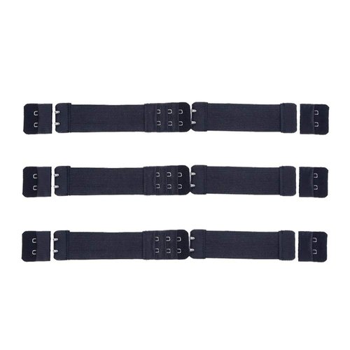 YANTAISIYU 3 Set/Lot Adjustable Wig Elastic Bands with Hooks Elastic Wig Bands for Wig Making Sewing Wig DIY Accessories (Black 3.0 cm)