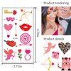 10 Sheets Valentine's Day Temporary Tattoos for Women Kids, Valentine's Day Romantic Red Love Heart Kiss Flowers Cartoon Design Waterproof Fake Tattoo Stickers Valentine's Day Wedding Party Favors