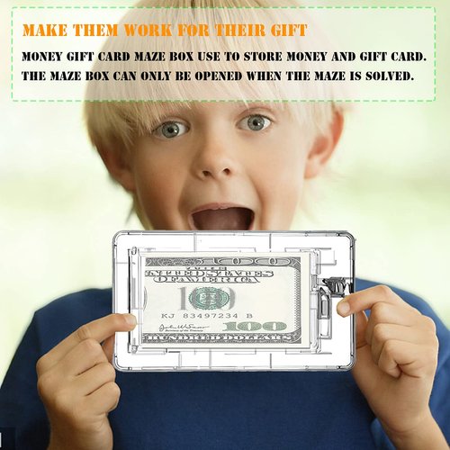 2 Pcs Money Puzzle Box for Cash Card Gift | Money Maze Bank Brainteaser Pinball Cube for Kids and Adults,Card Holder Brain Teasers and Fun Game Challenge as Birthday for Coin Bills Cash Gift Card (2)