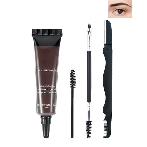 Waterproof Tinted Brow Gel, Espresso Tinted Thickening Brow Mascara, Brow Fast Sculpt, Long Lasting Transfer-Proof, Eyebrow Gel Tint with Brow Brush & Razor, Fill in Eyebrows and Cover Gray Hair-B05#