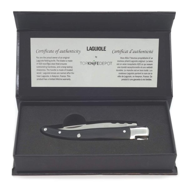 TopKnife Laguiole 4-1/2" Steak Folding Knife (Pakkawood Handle)