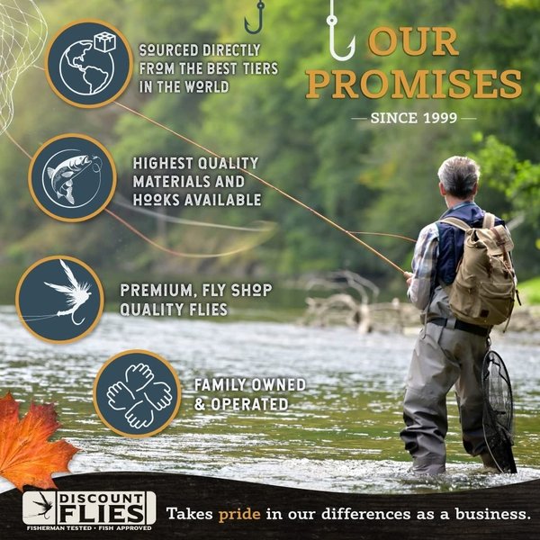 DiscountFlies Clouser & Deceiver Fly Fishing Flies – Fishing Kit w/3 Clouser Minnow Flies, 3 Deceiver Flies, & Fly Box – Realistic & Effective Flies for Fly Fishing for Freshwater & Saltwater Fishing
