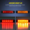 Nilight - TL-13 10 PCS Amber Red 3.8” 6 LED Amber Side LED Marker Clearance Indicator Light Rear side Marker Light for Truck Trailer RV Cab Boat Bus Lorry LED, 2 Years Warranty.