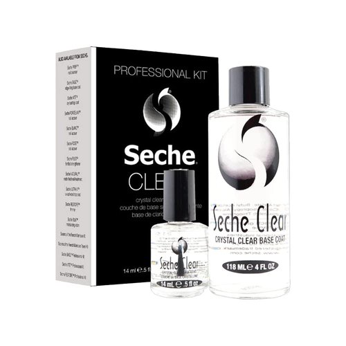 Seche clear professional kit, crystal clear base coat for nail polish, 4 oz &amp; 0.5 oz refill, 4 Fl Oz