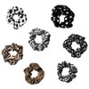 Zebra Leopard Scrunchie Hair Ties for Women Scrunchy Elastic Hair Ties for Girls Animal Leopard Print Hair Ties for Womens Zebra Leopard Hair Accessories for Women Leopard Hair Band Scrunchies 7PCS