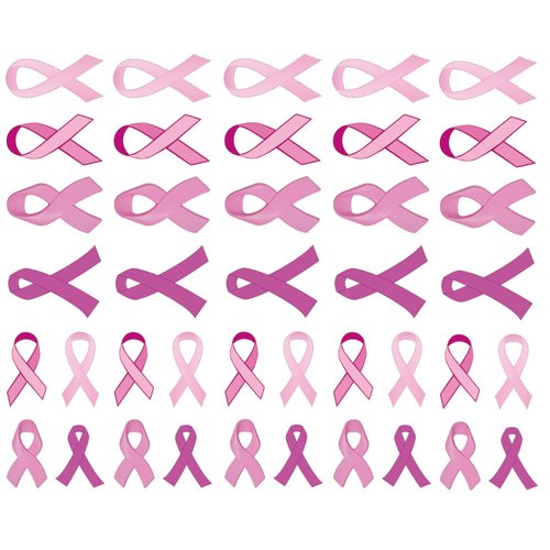 40 Pink Ribbon Temporary Tattoos: Breast Cancer Awareness Tattoo (3 Pack - 15 Sheets Total)