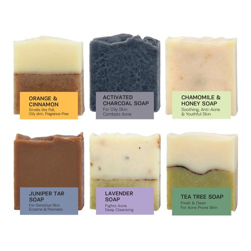 AUTHENTIC BATH & SOAP Natural Cold Processed - Soap Bar Set for Oily Skin - Gentle Cleanser, Oil Control, Fights Odor, for Men & Women, Cruelty Free, SLS & Paraben Free (Pack of 6) 4.2 Oz Each
