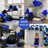 FROUFING Royal blue and black white silver balloon Garland arch Arch Kit 119 PCS with star balloons for boy baby shower Class of 2024 graduations decorations man Birthday Party supplies