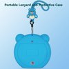 XEGIMOR Silicone Cover Case for Punirunes Interactive Digital Toy Squishy Characters Pet, Screen Protector for Punirunes Virtual Electronic Pets Accessories(Silicone Case and Lanyard) (Blue)