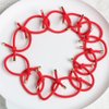 Elastic Hair Ties Elastics,Stretchy Rubber Bands,Pack of 12,Women Elastic Knotted Hair Rope Ponytail Holders for Women Girls(Red)