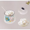 MaoYaMao Ceramic Sugar Bowl with Lid and Spoon Salt container Sugar Holder for Coffee Bar,Home and Kitchen 12oz