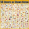 Partywind 56 Sheets (565 Styles) Luminous Thanksgiving Temporary Tattoos, Fall Autumn Party Supplies Decorations for Kids Goodie Bag Stuffers, Turkey Pumpkins Decor for Thanksgiving Party