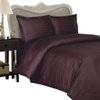 Italian 300 Thread Count Egyptian Cotton Duvet Cover Set, California King, Chocolate Stripe, Premium Italian Finish