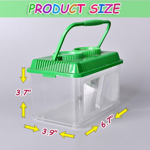 Bug Catcher Kit for Kids,Educational Bugnoculars Bug Viewer Container with Tweezers Built in Double 5X Magnifier and Ruler to Catch & Observe Spider Frog Butterfly Fish Silkworm and Reptile (Green)