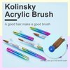6PCS Acrylic Nail Brush Set, 4/8/10/12/14/16. Kolinsky Nail Art Brushes for Acrylic Application, Sturdy Handle Oval Shaped Acrylic Powder Nail Design Tools for Professional Manicure DIY Home