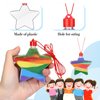 Yinkin 50 Pcs Sand Art Bottle Necklaces DIY Sand Art Craft Kit with 10 Pcs Plastic Mini Funnels Christmas Plastic Bottles for Kids Craft Christmas Party Favors, Sand Not Included (Star Style)