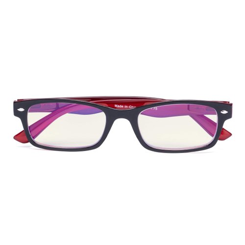 CessBlu Blue Light Filter Eyeglasses Readers,Anti Blue Rays,UV Protection,Computer Reading Glasses for Men Women(Black-Red) +0.5