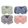 HURRISE Facial Spa Headband, Soft Coral Fleece Head Wraps Hairbow Headband Hairband Fashion Headbands Shower Bath Wrap Bow-Knot Headband For Headbands For Makeup (Green)