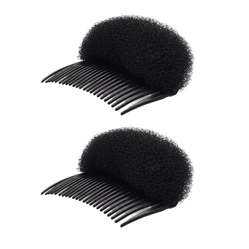 QUUPY 2PCS Hair Decoration Comb Sponge Foam Hair Bump it up Volume Insert Hair Base Styling Accessories Back Do Beehive hair styler Tool(Black)
