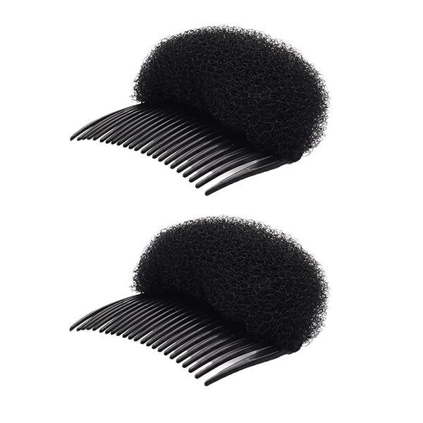 QUUPY 2PCS Hair Decoration Comb Sponge Foam Hair Bump it up Volume Insert Hair Base Styling Accessories Back Do Beehive hair styler Tool(Black)